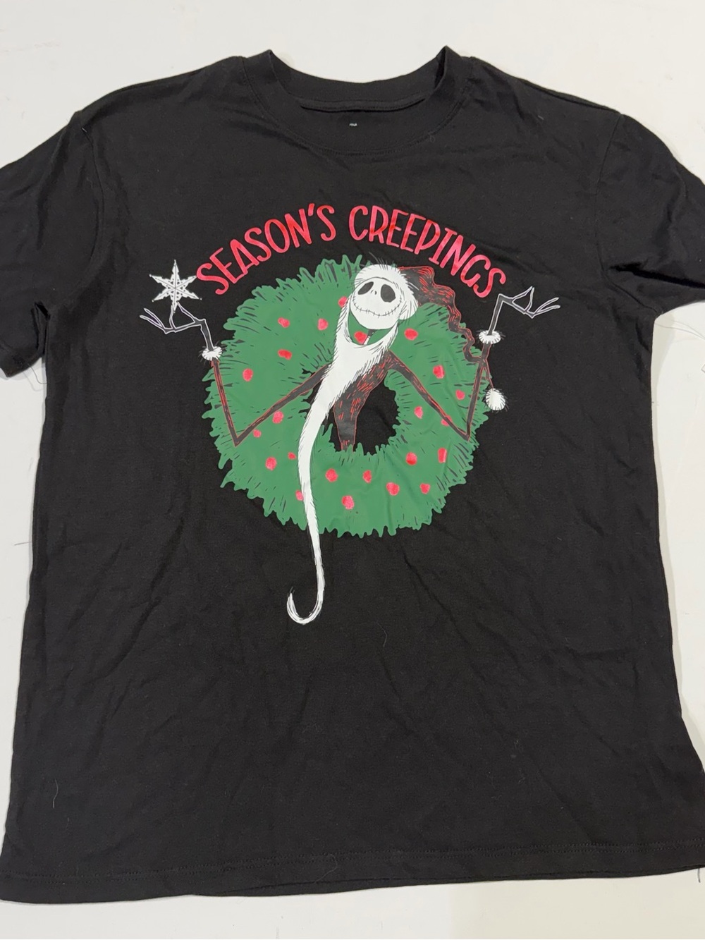 Season's Creepings Jack Skellington Graphic Tee - Black & Green